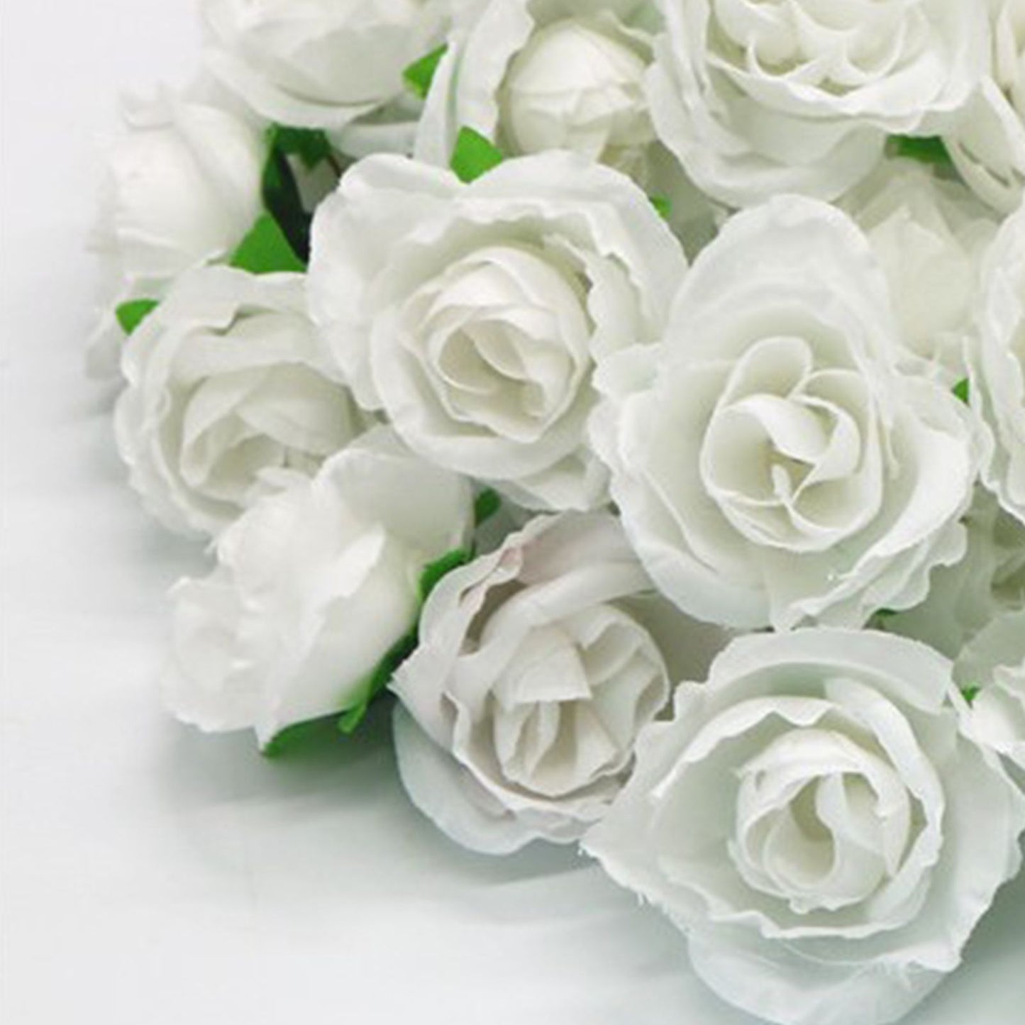 50PCS Simulation Rose Head Decorative Reusable Silk Fake Rose Flower for Wedding Party White V1294-YM0512-3115220122612