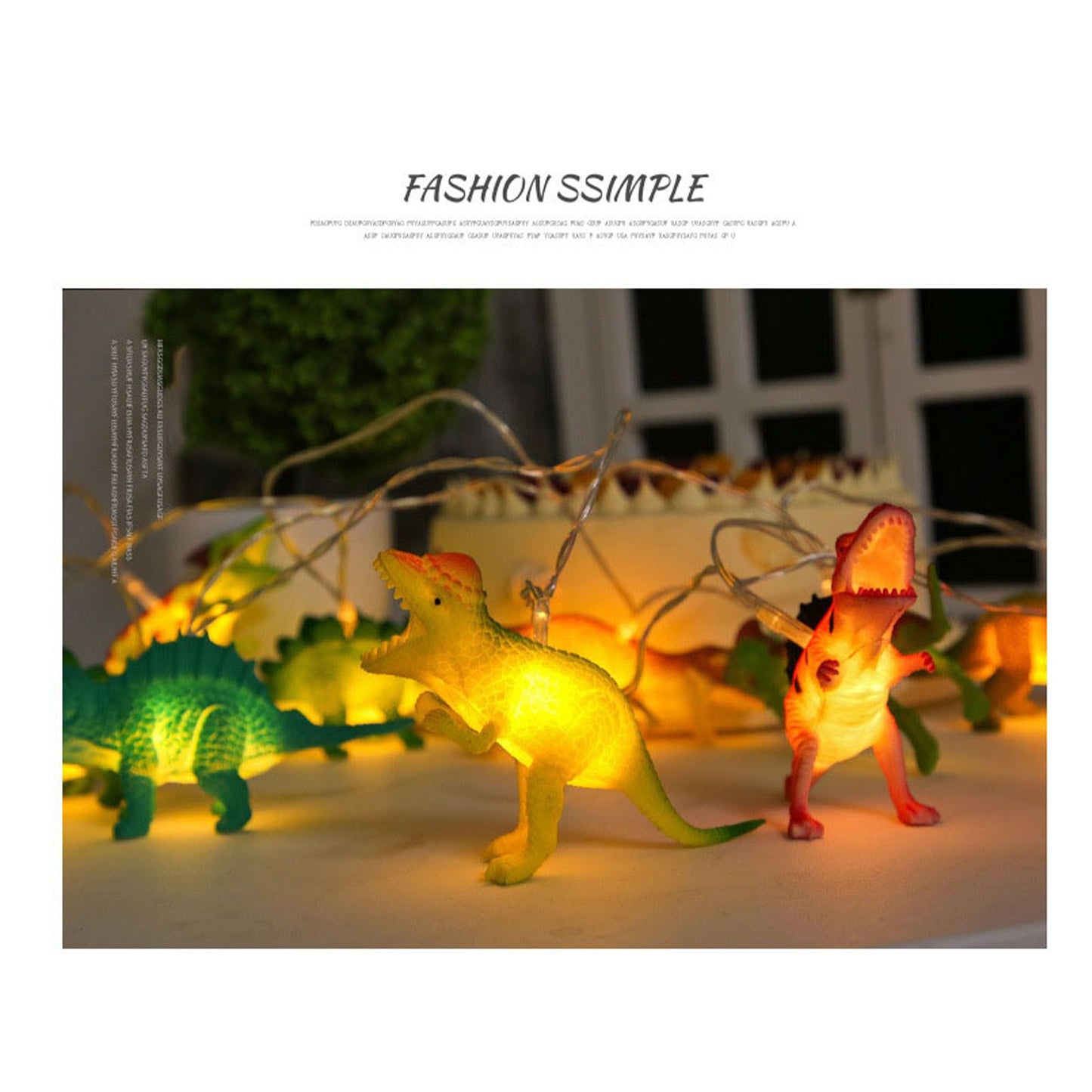 Dinosaur String Lamp 2m 10LED String Lights Animal Fashionable Decorative Light for Bedroom 4.5V V1294-YM0512-3115220122711