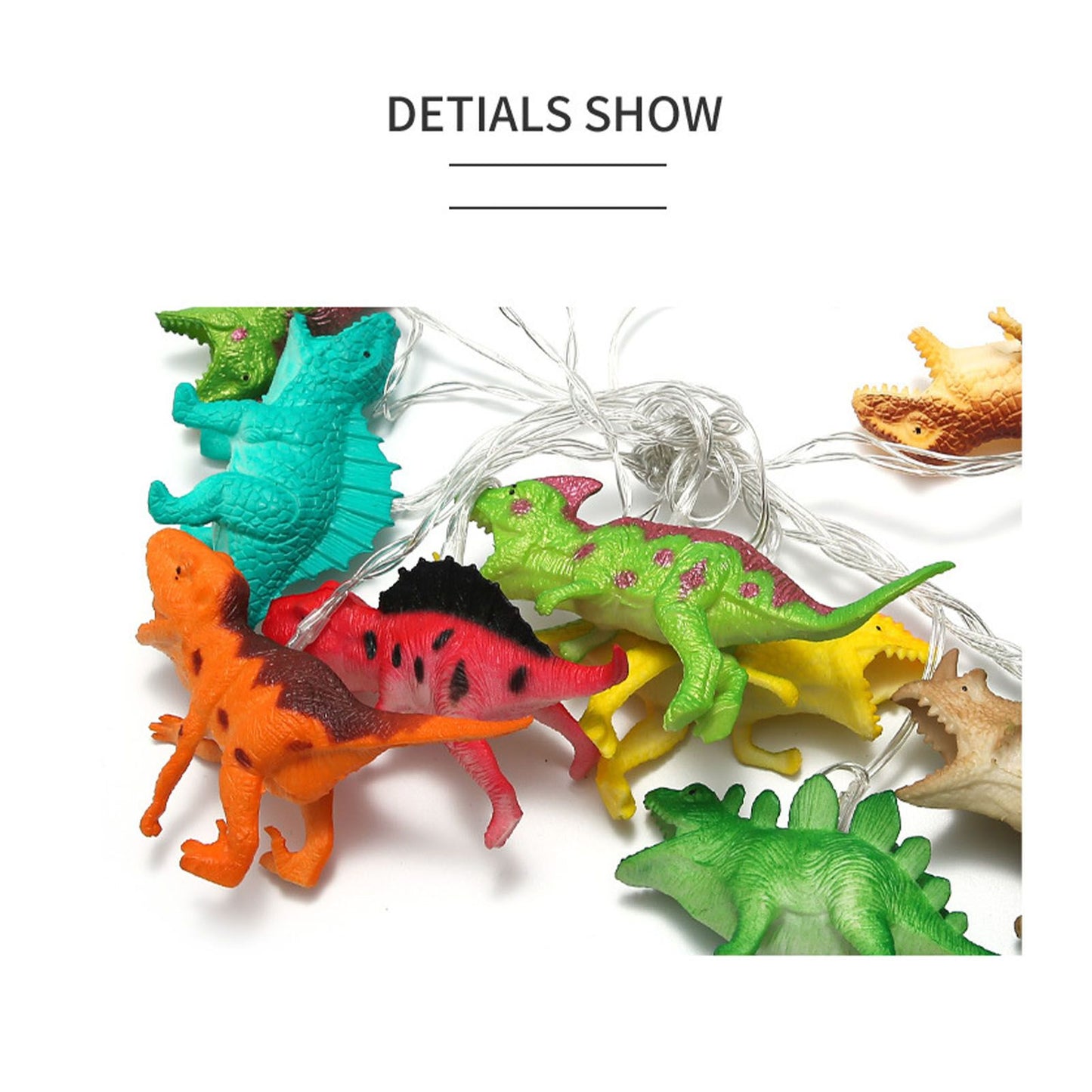 Dinosaur String Lamp 2m 10LED String Lights Animal Fashionable Decorative Light for Bedroom 4.5V V1294-YM0512-3115220122711
