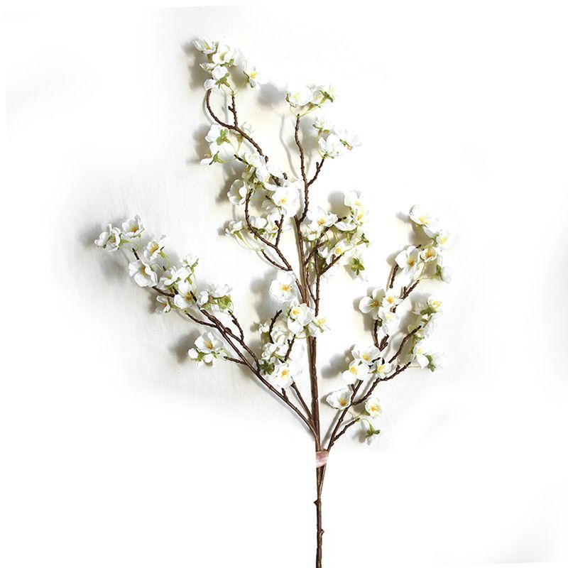 Artificial Cherry Blossom 4 Branches Decorative Lifelike Cherry Blossom Branches Decor 97cm White V1294-YM0512-3115220122911