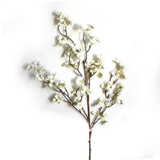 Artificial Cherry Blossom 4 Branches Decorative Lifelike Cherry Blossom Branches Decor 97cm White V1294-YM0512-3115220122911