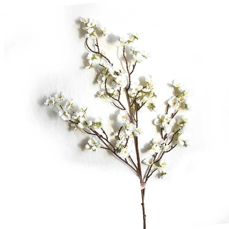 Artificial Cherry Blossom 4 Branches Decorative Lifelike Cherry Blossom Branches Decor 97cm White V1294-YM0512-3115220122911