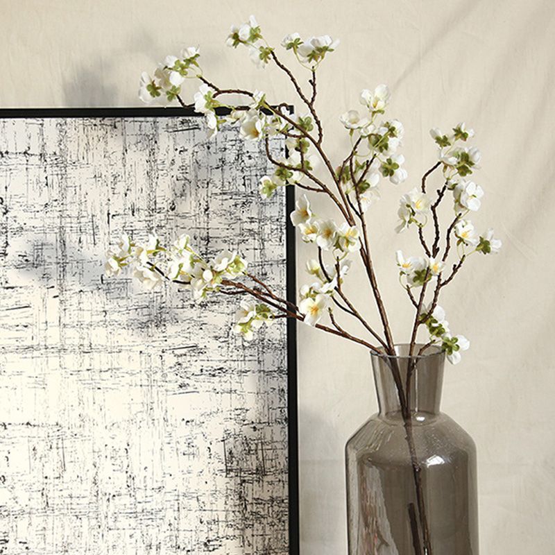 Artificial Cherry Blossom 4 Branches Decorative Lifelike Cherry Blossom Branches Decor 97cm White V1294-YM0512-3115220122911