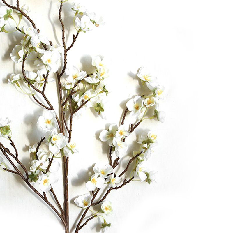 Artificial Cherry Blossom 4 Branches Decorative Lifelike Cherry Blossom Branches Decor 97cm White V1294-YM0512-3115220122911