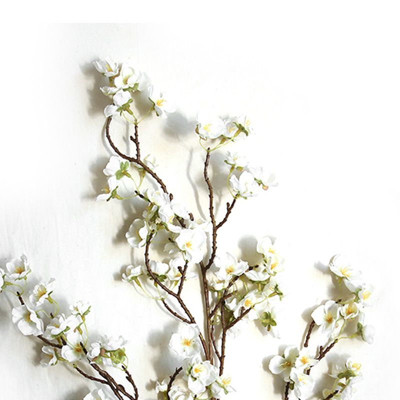 Artificial Cherry Blossom 4 Branches Decorative Lifelike Cherry Blossom Branches Decor 97cm White V1294-YM0512-3115220122911