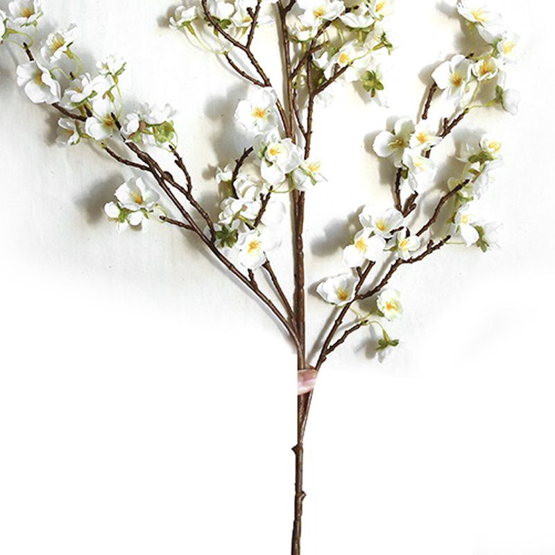 Artificial Cherry Blossom 4 Branches Decorative Lifelike Cherry Blossom Branches Decor 97cm White V1294-YM0512-3115220122911