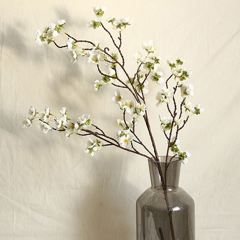 Artificial Cherry Blossom 4 Branches Decorative Lifelike Cherry Blossom Branches Decor 97cm White V1294-YM0512-3115220122911