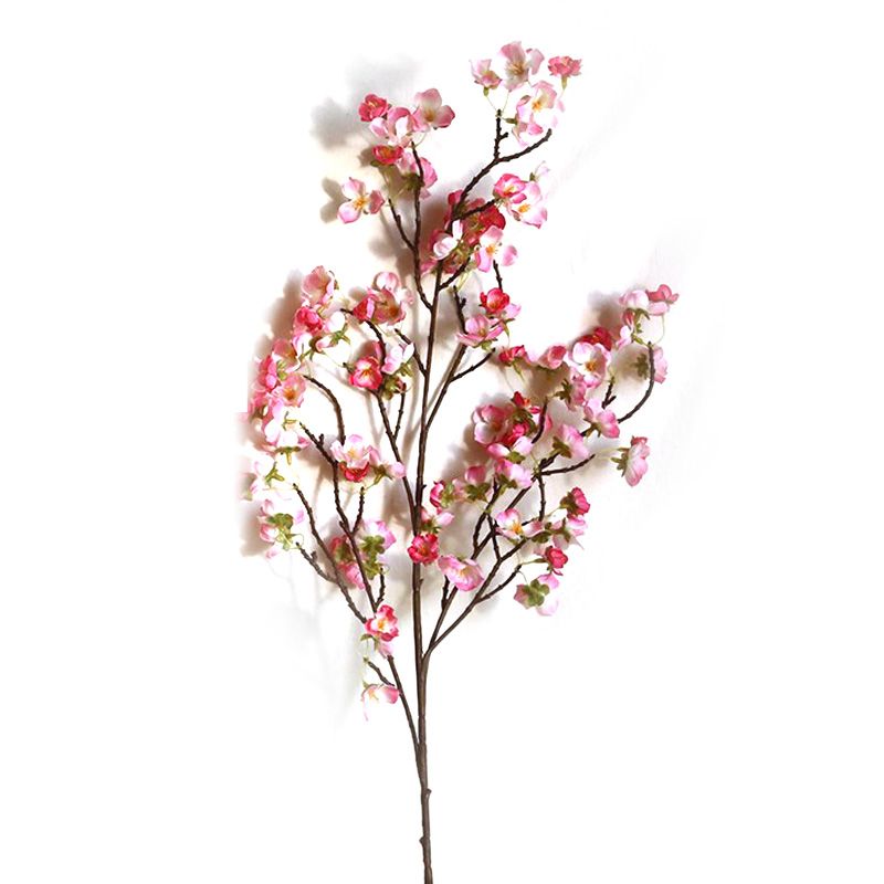 Artificial Cherry Blossom 4 Branches Decorative Lifelike Cherry Blossom Branches Decor 97cm Dark Pink V1294-YM0512-3115220122912