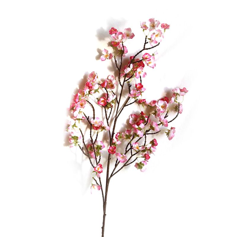 Artificial Cherry Blossom 4 Branches Decorative Lifelike Cherry Blossom Branches Decor 97cm Dark Pink V1294-YM0512-3115220122912