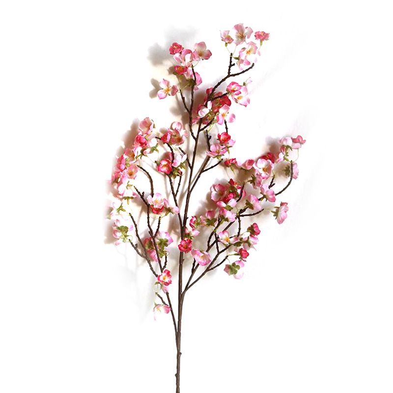 Artificial Cherry Blossom 4 Branches Decorative Lifelike Cherry Blossom Branches Decor 97cm Dark Pink V1294-YM0512-3115220122912