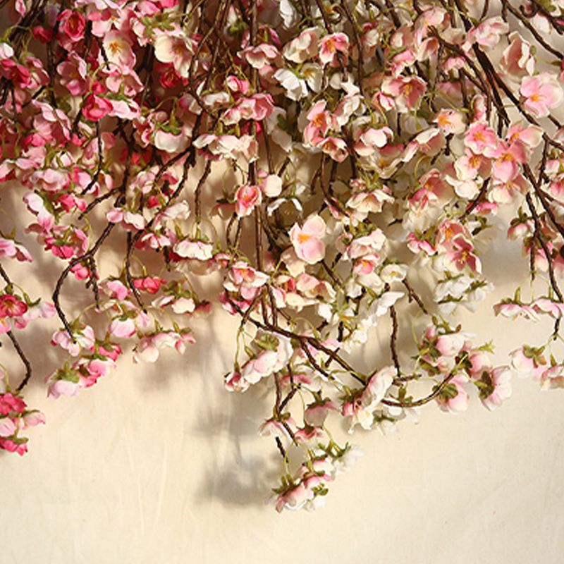 Artificial Cherry Blossom 4 Branches Decorative Lifelike Cherry Blossom Branches Decor 97cm Dark Pink V1294-YM0512-3115220122912