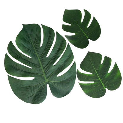 70pcs Simulated Palm Leaves Decorative Practical 10 Kinds Fake Faux Jungle Leaf Set for Home V1294-YM0512-3115220123111
