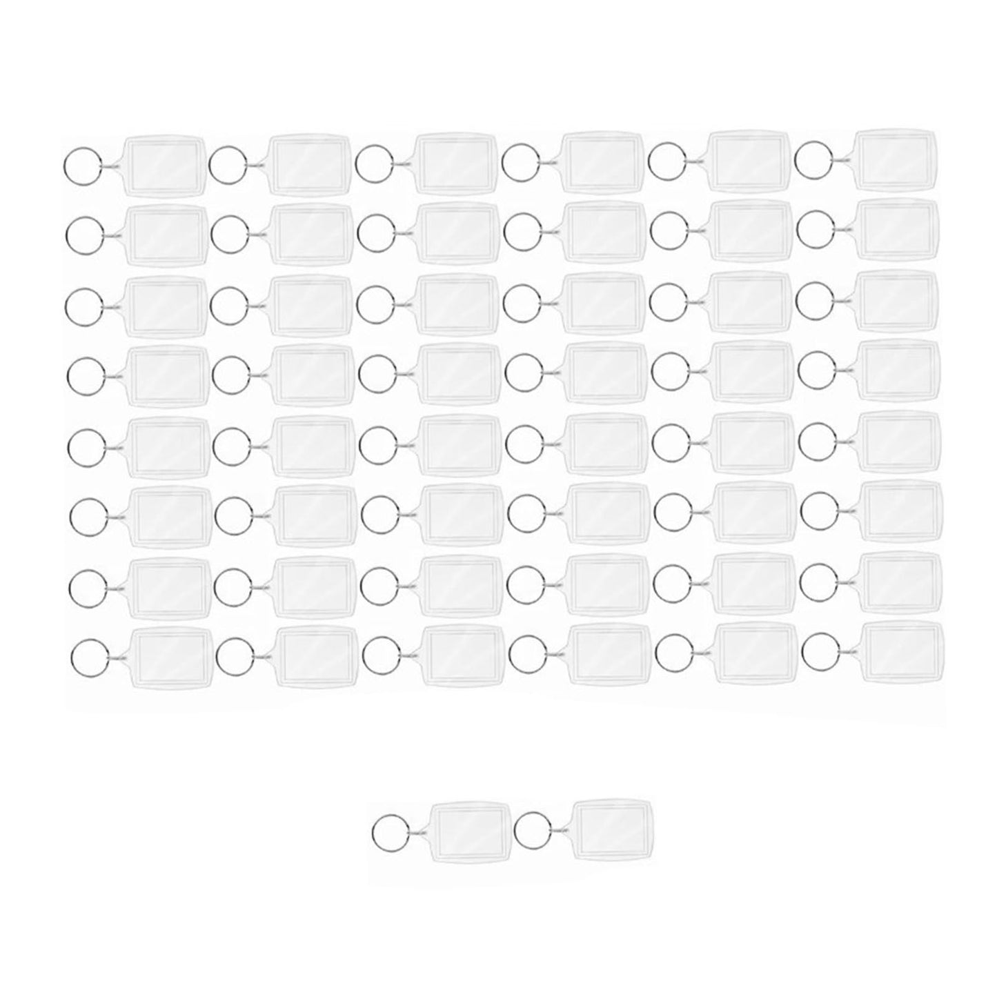 50Pcs Photo Insert Keychain Acrylic Blank Transparent Photo Picture Frame Keyring V1294-YM0512-3115220123611