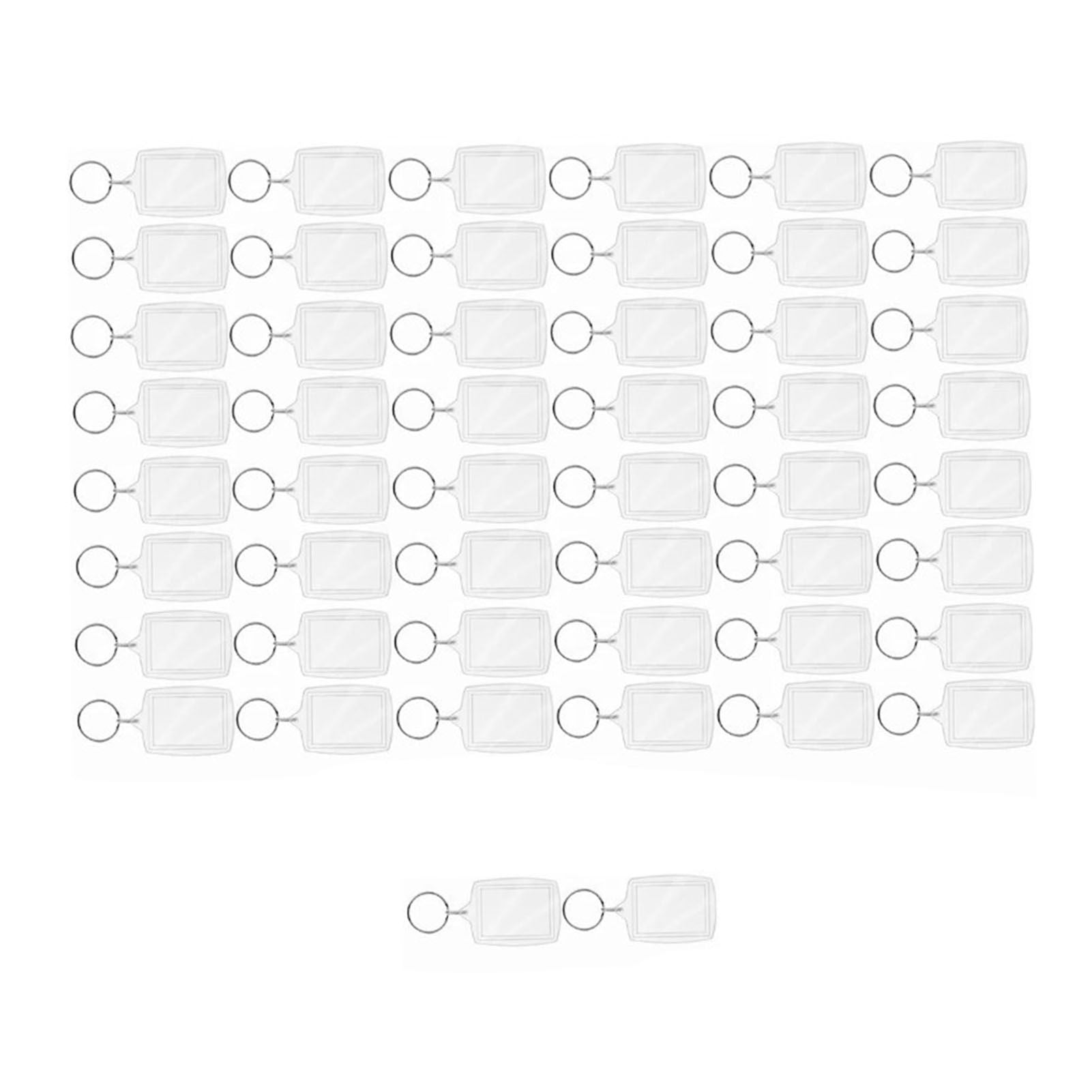50Pcs Photo Insert Keychain Acrylic Blank Transparent Photo Picture Frame Keyring V1294-YM0512-3115220123611