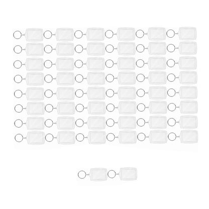 50Pcs Photo Insert Keychain Acrylic Blank Transparent Photo Picture Frame Keyring V1294-YM0512-3115220123611