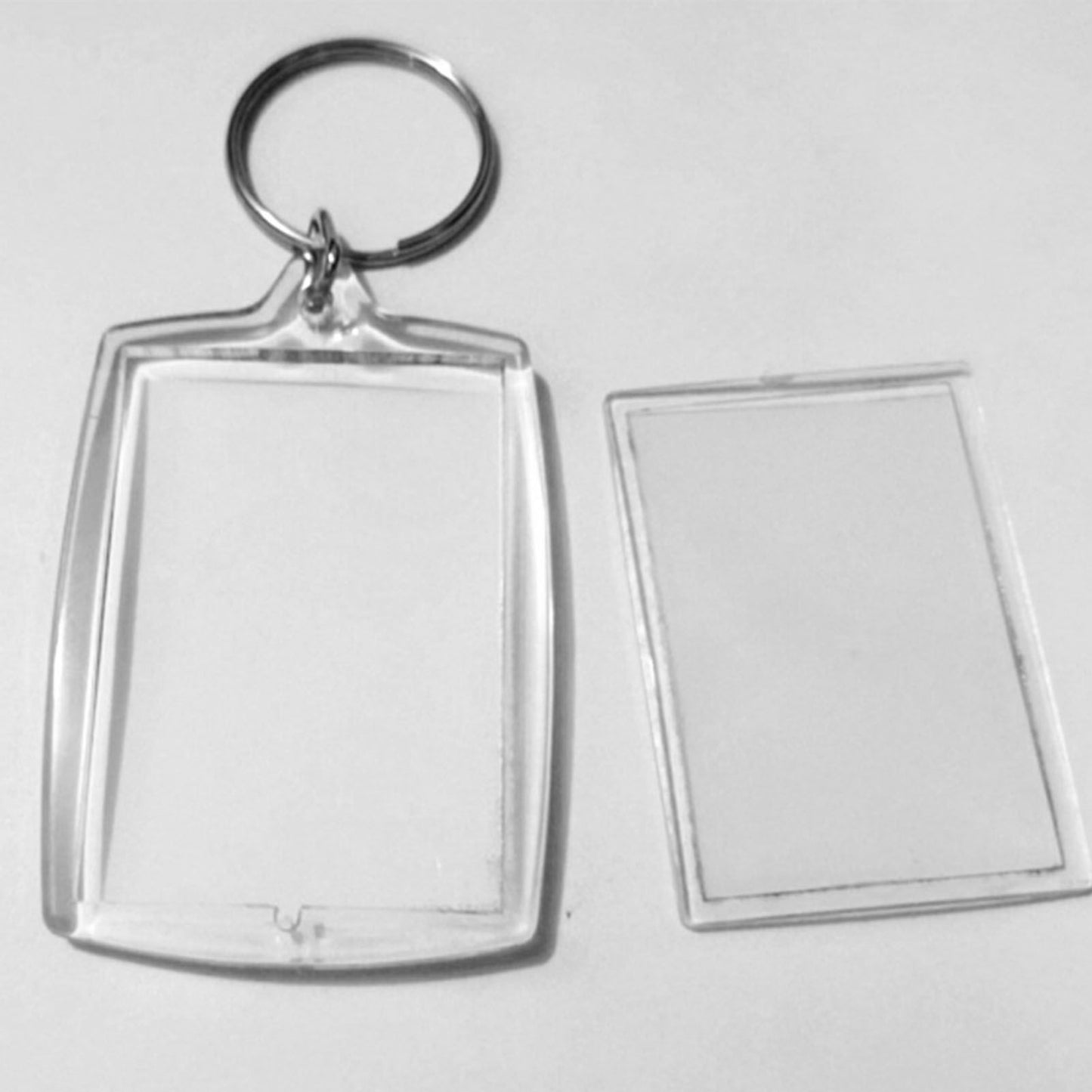 50Pcs Photo Insert Keychain Acrylic Blank Transparent Photo Picture Frame Keyring V1294-YM0512-3115220123611