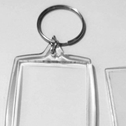 50Pcs Photo Insert Keychain Acrylic Blank Transparent Photo Picture Frame Keyring V1294-YM0512-3115220123611