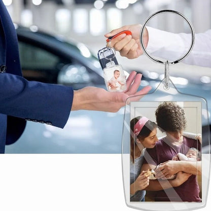 50Pcs Photo Insert Keychain Acrylic Blank Transparent Photo Picture Frame Keyring V1294-YM0512-3115220123611
