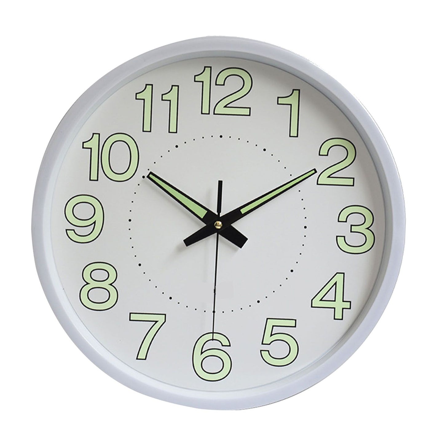 12 Inch Luminous Wall Clock Minimalist Round Quartz Clock for Bedroom Living Room Decoration White V1294-YM0512-3115220124511