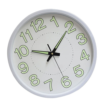 12 Inch Luminous Wall Clock Minimalist Round Quartz Clock for Bedroom Living Room Decoration White V1294-YM0512-3115220124511