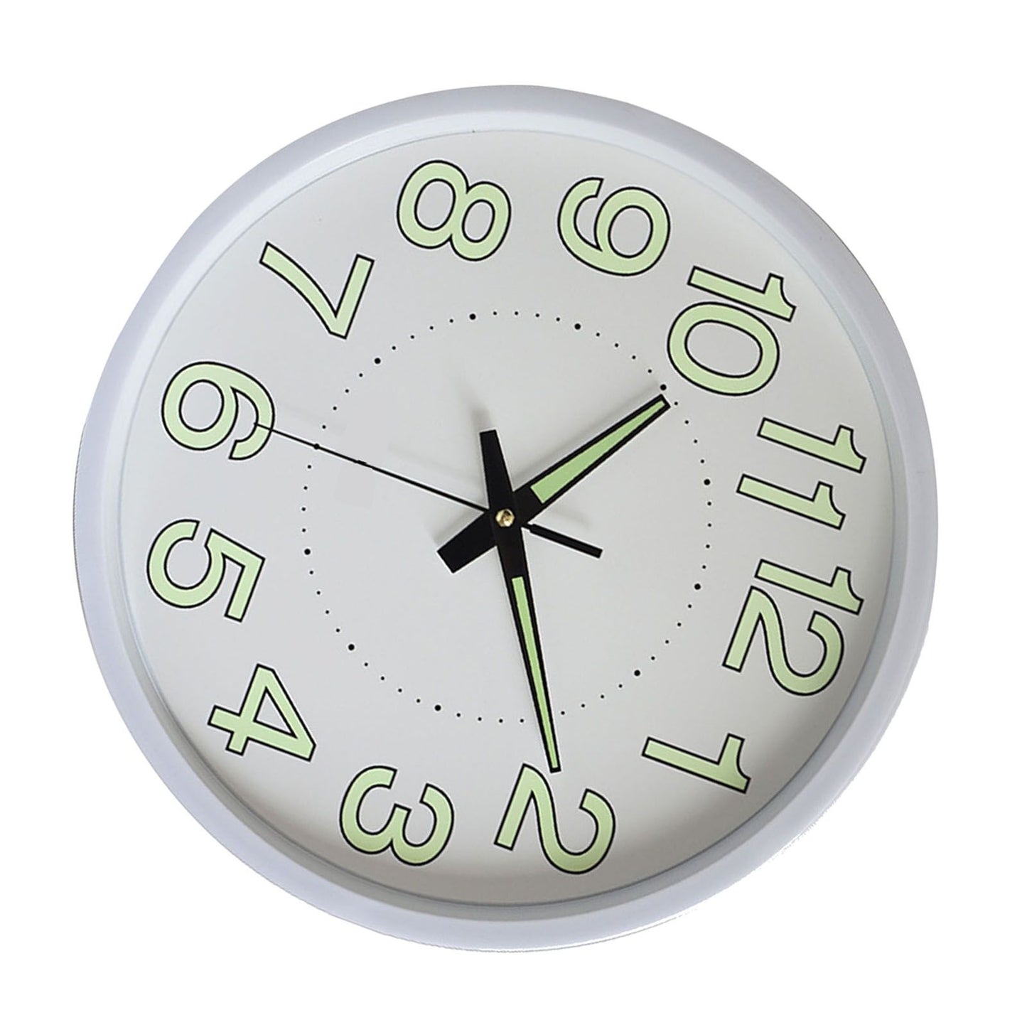 12 Inch Luminous Wall Clock Minimalist Round Quartz Clock for Bedroom Living Room Decoration White V1294-YM0512-3115220124511