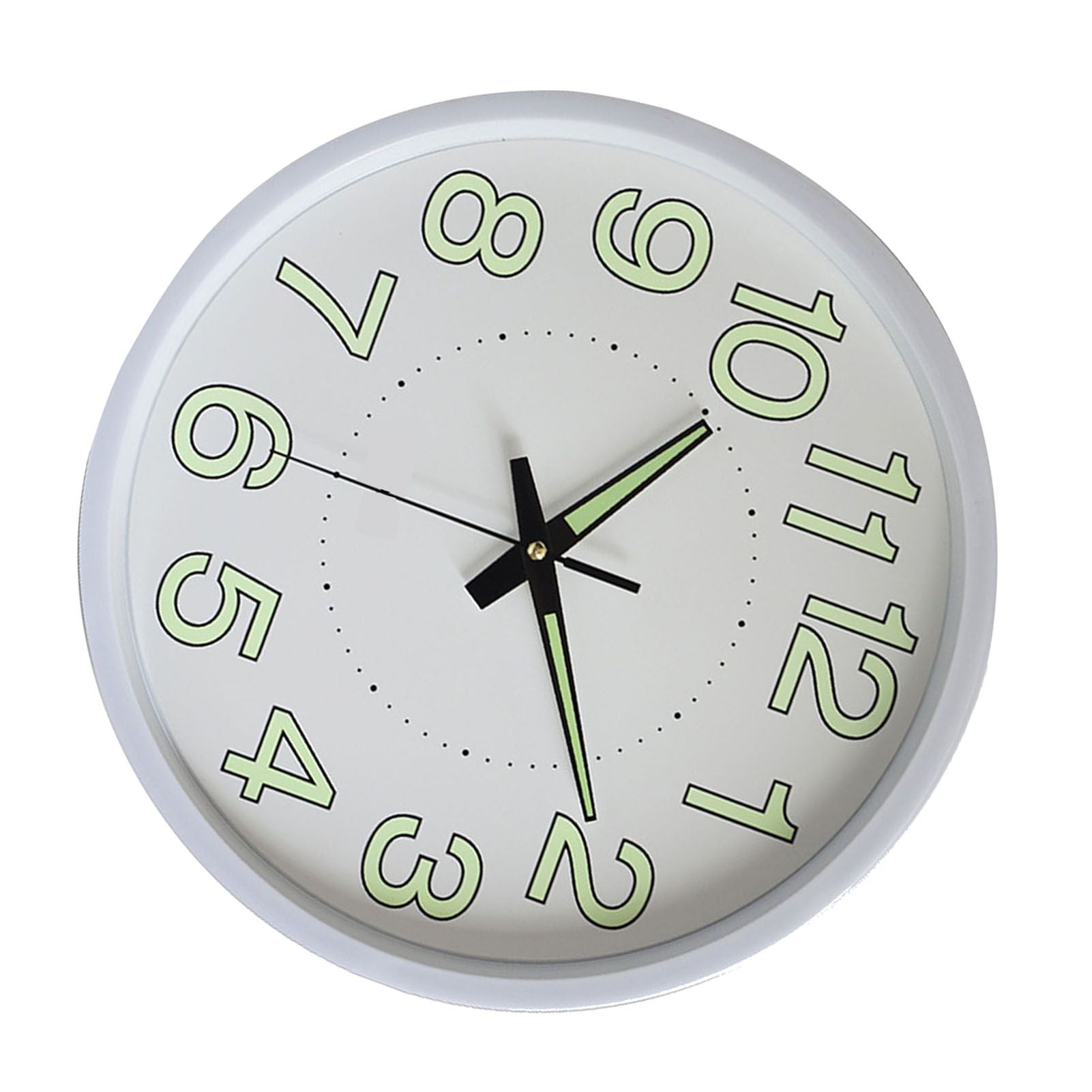 12 Inch Luminous Wall Clock Minimalist Round Quartz Clock for Bedroom Living Room Decoration White V1294-YM0512-3115220124511