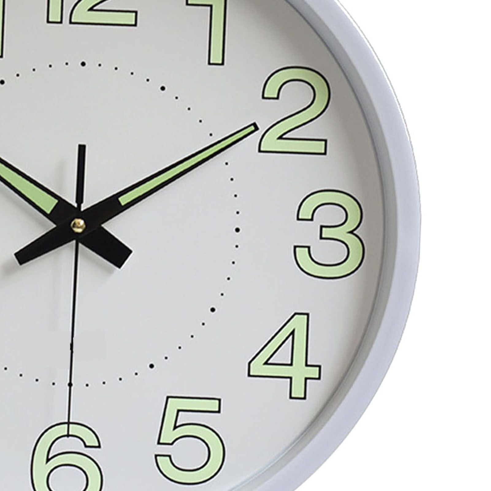 12 Inch Luminous Wall Clock Minimalist Round Quartz Clock for Bedroom Living Room Decoration White V1294-YM0512-3115220124511