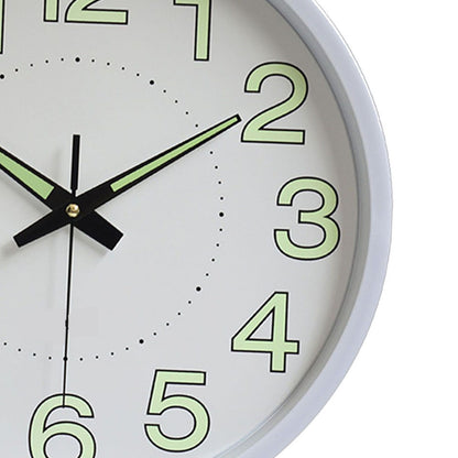 12 Inch Luminous Wall Clock Minimalist Round Quartz Clock for Bedroom Living Room Decoration White V1294-YM0512-3115220124511