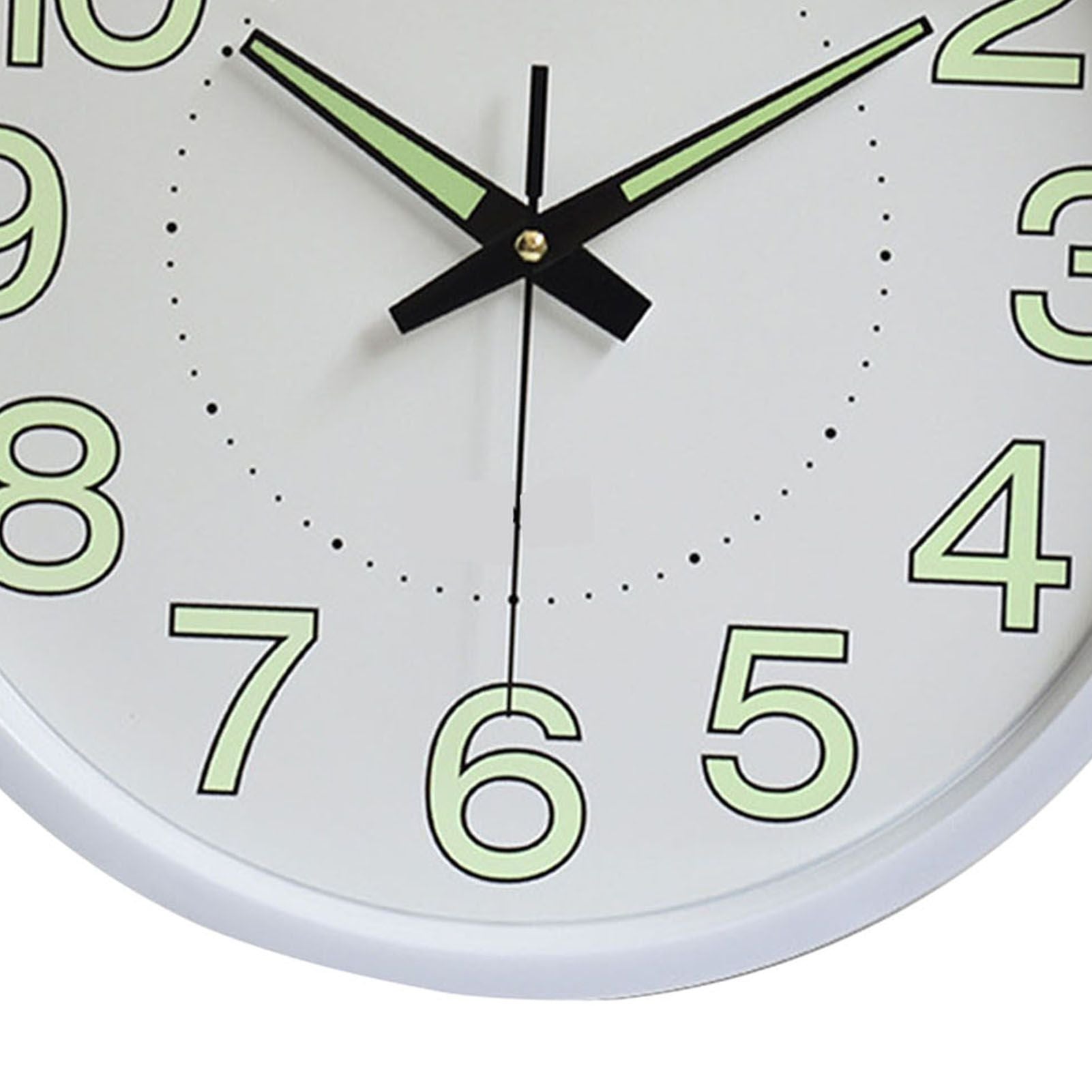 12 Inch Luminous Wall Clock Minimalist Round Quartz Clock for Bedroom Living Room Decoration White V1294-YM0512-3115220124511