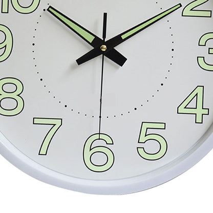 12 Inch Luminous Wall Clock Minimalist Round Quartz Clock for Bedroom Living Room Decoration White V1294-YM0512-3115220124511