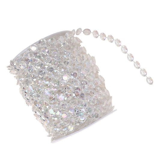 10mm Colorful Beads Chain Roll Acrylic Disc Decorative Beads Chain Festival Site Accessories 30m V1294-YM0512-3115220127311