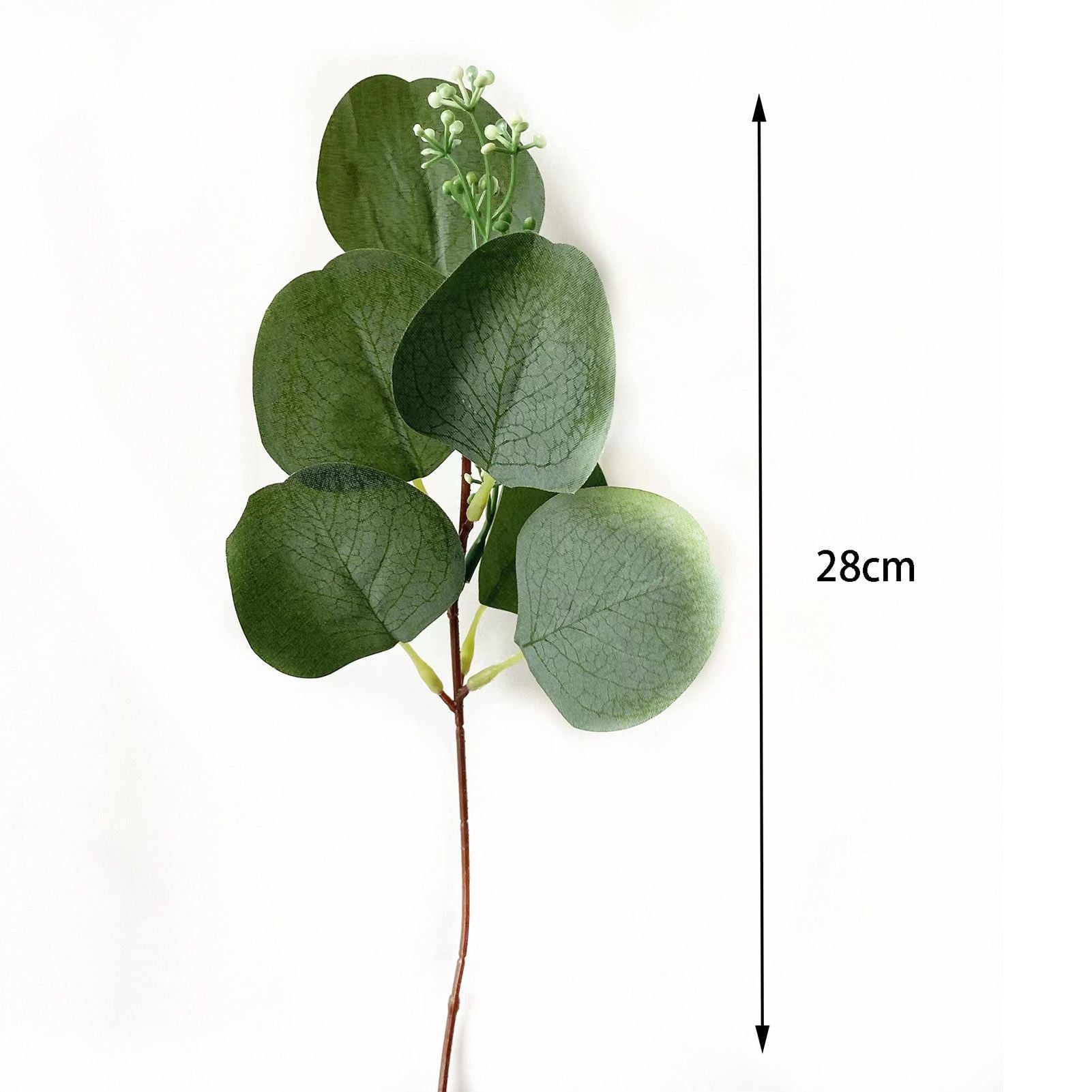 24Pcs Artificial Eucalyptus Stem Branches Round Eucalyptus Leaf with White Flower Decor Artificial Wedding V1294-YM0512-3115220127711