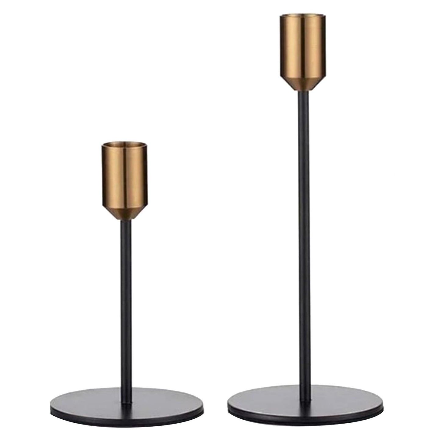 2 Pcs Metal Candle Holder Simple Modern Design Antique Black Candlestick Decoration for Home Wedding V1294-YM0512-3115220128011
