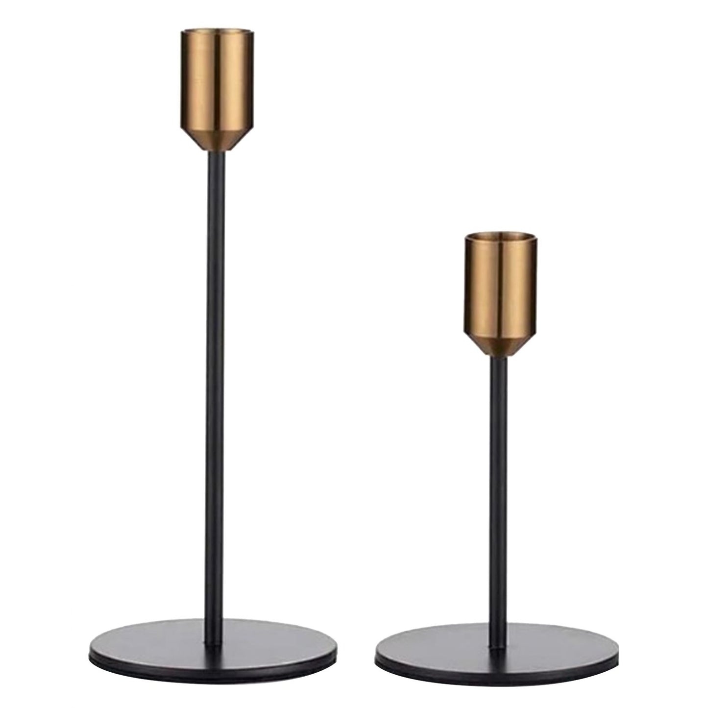 2 Pcs Metal Candle Holder Simple Modern Design Antique Black Candlestick Decoration for Home Wedding V1294-YM0512-3115220128011