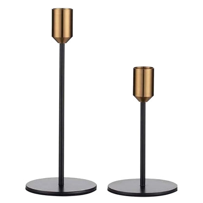2 Pcs Metal Candle Holder Simple Modern Design Antique Black Candlestick Decoration for Home Wedding V1294-YM0512-3115220128011