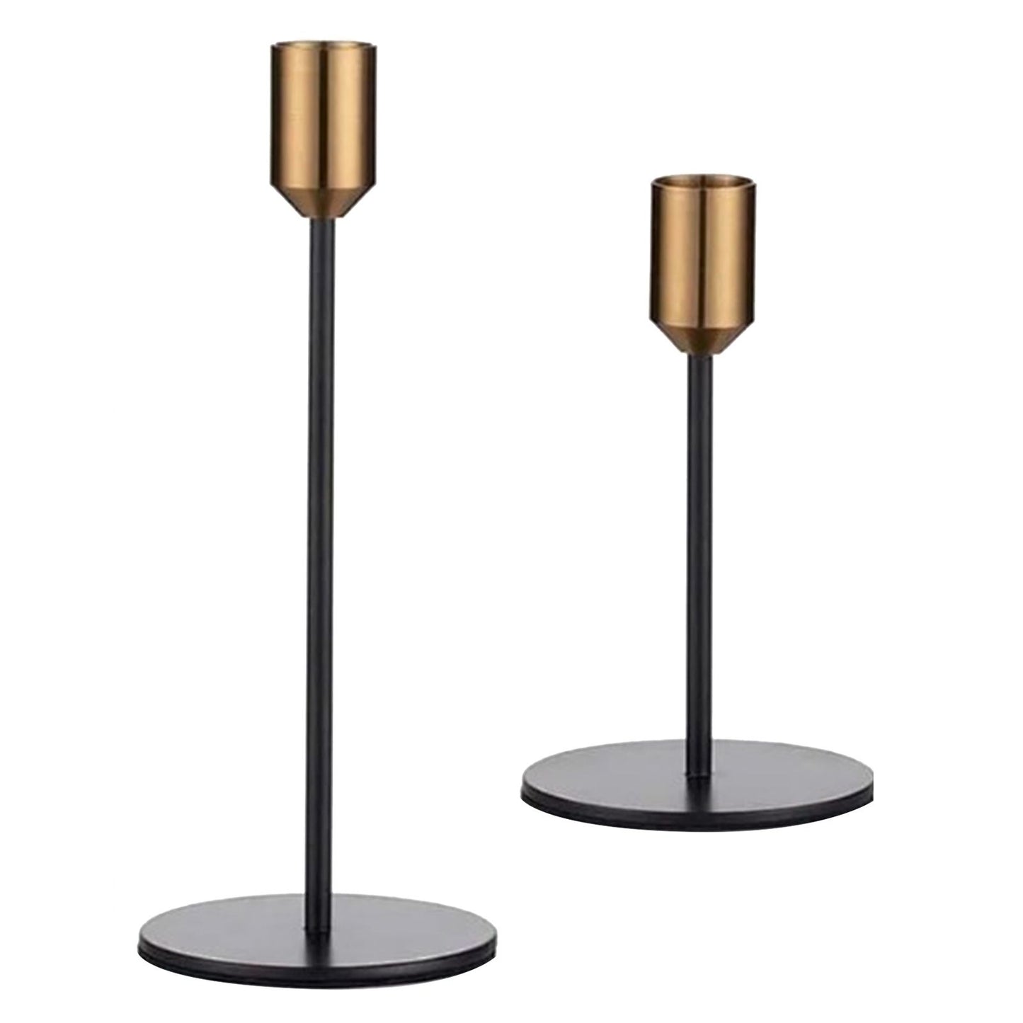 2 Pcs Metal Candle Holder Simple Modern Design Antique Black Candlestick Decoration for Home Wedding V1294-YM0512-3115220128011