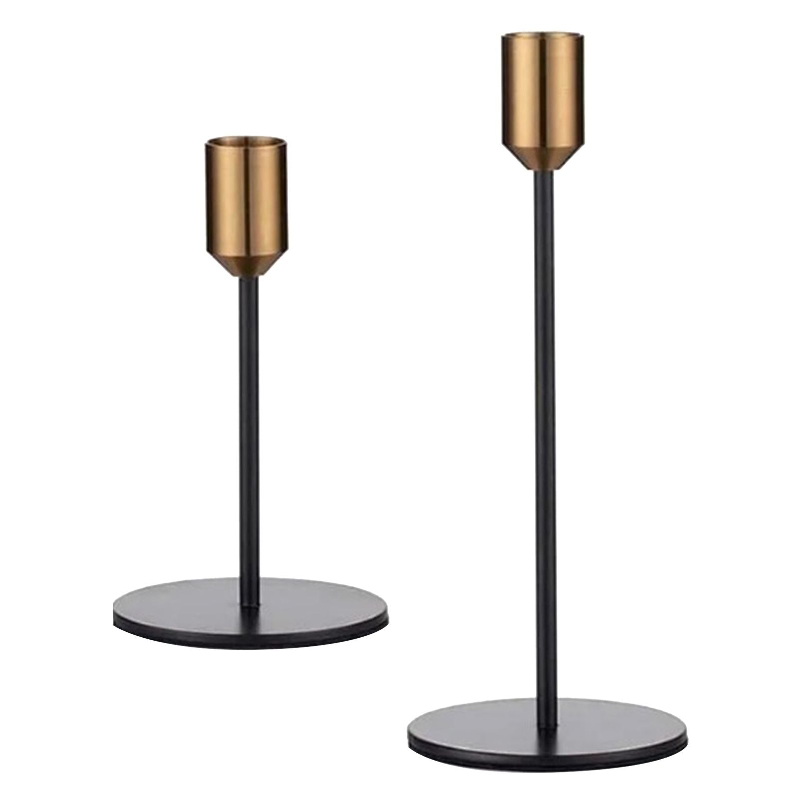 2 Pcs Metal Candle Holder Simple Modern Design Antique Black Candlestick Decoration for Home Wedding V1294-YM0512-3115220128011