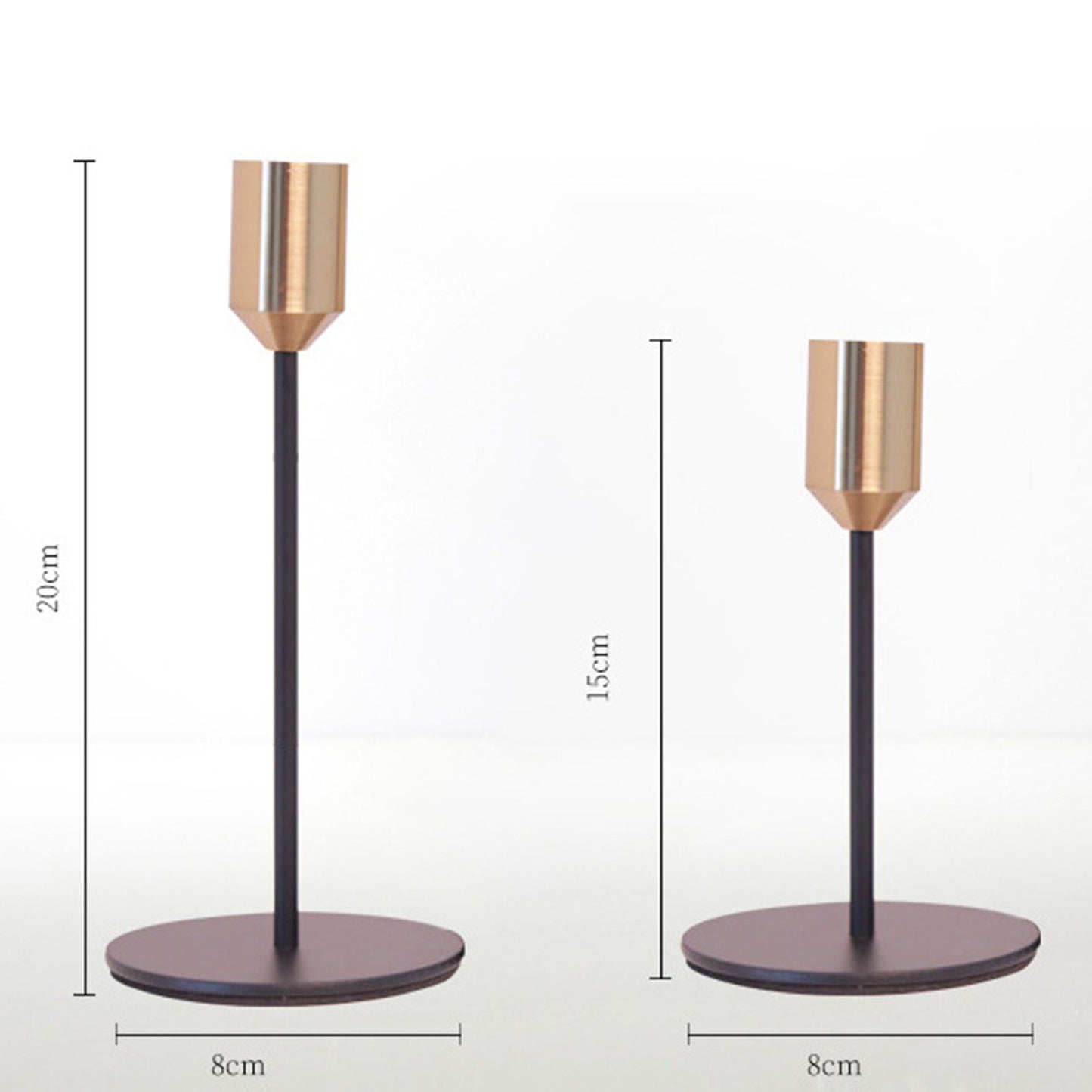 2 Pcs Metal Candle Holder Simple Modern Design Antique Black Candlestick Decoration for Home Wedding V1294-YM0512-3115220128011
