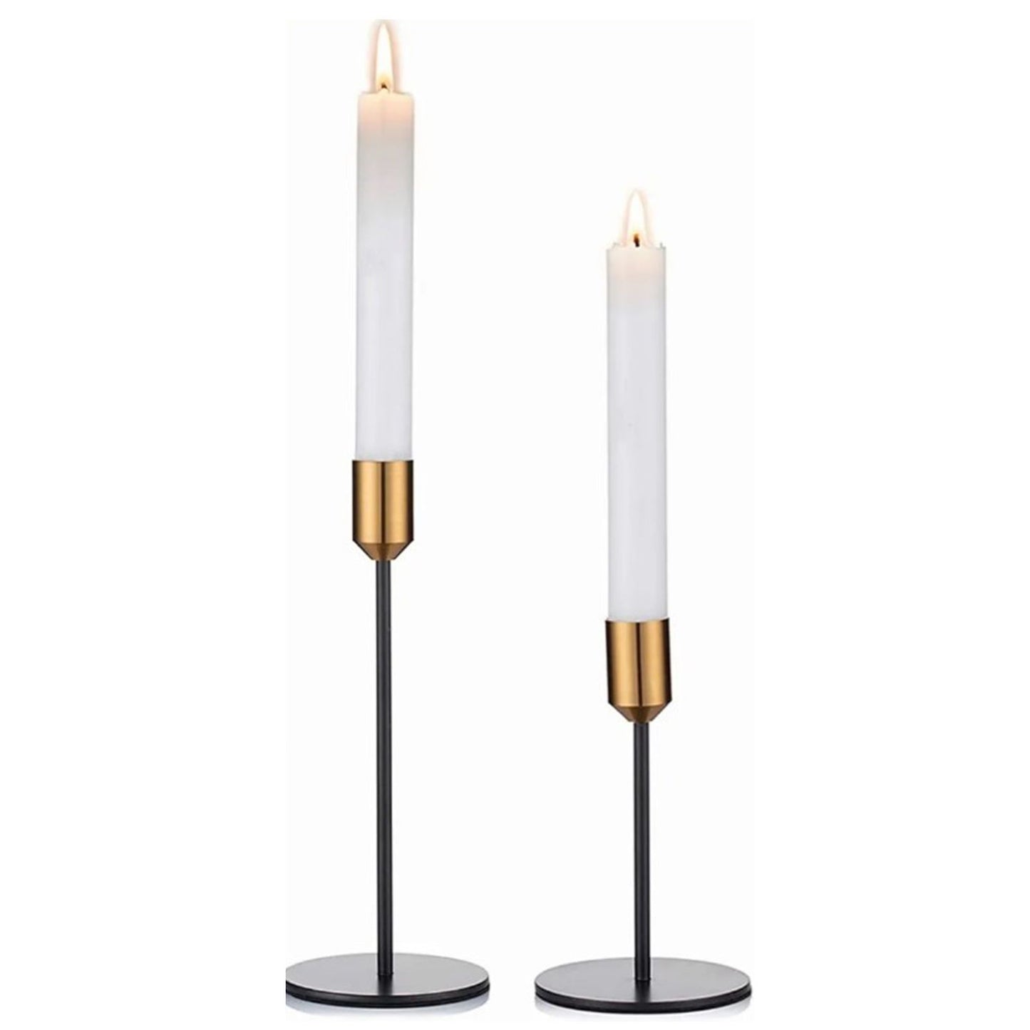 2 Pcs Metal Candle Holder Simple Modern Design Antique Black Candlestick Decoration for Home Wedding V1294-YM0512-3115220128011