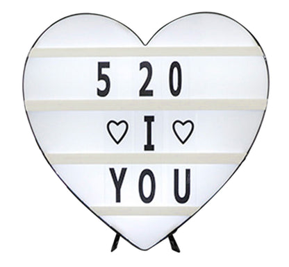 Cinema Light Box Black Heart Shaped LED Light Up Light Box with Coloured Alphabet Stickers V1294-YM0512-3115220128311