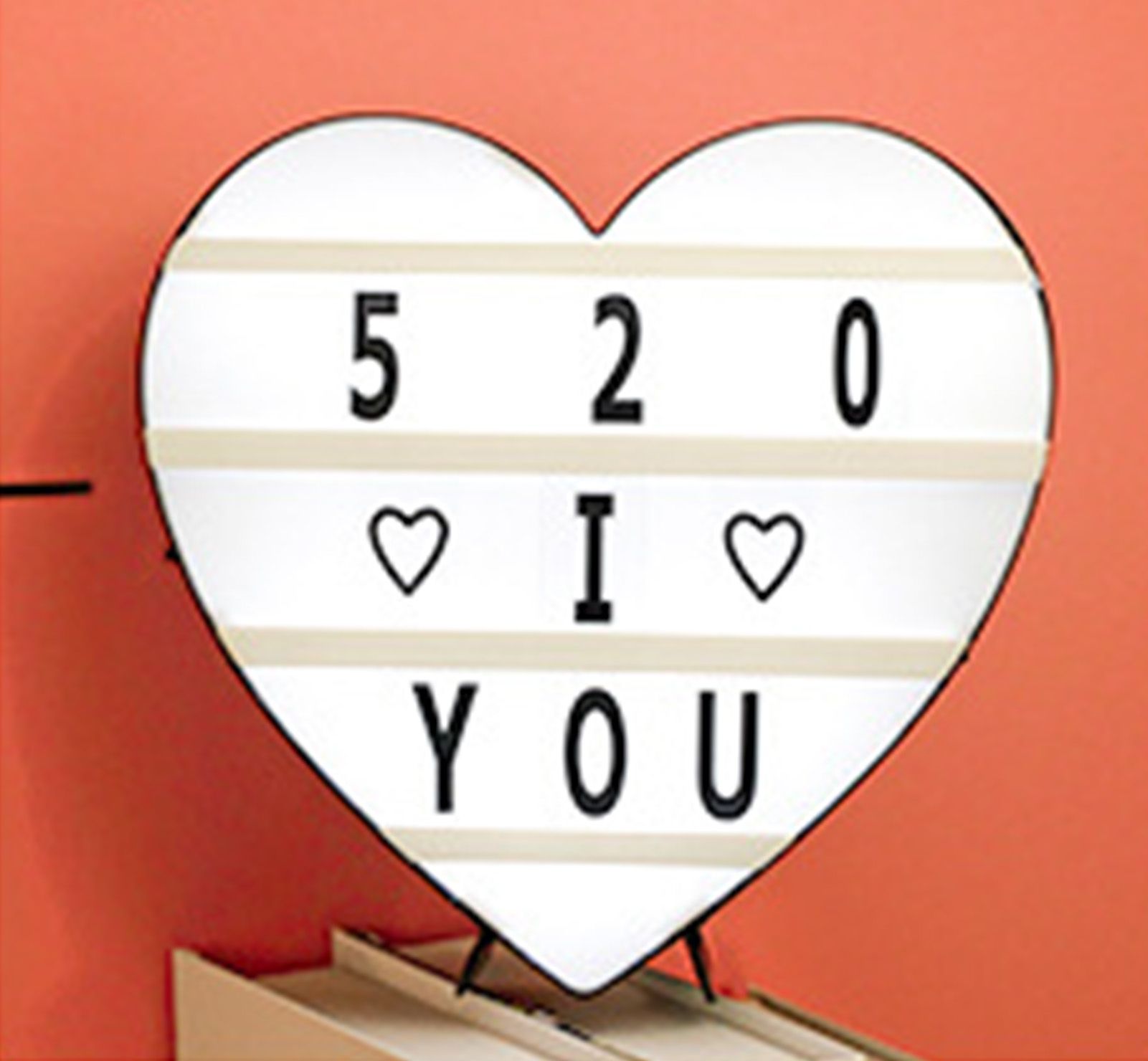 Cinema Light Box Black Heart Shaped LED Light Up Light Box with Coloured Alphabet Stickers V1294-YM0512-3115220128311