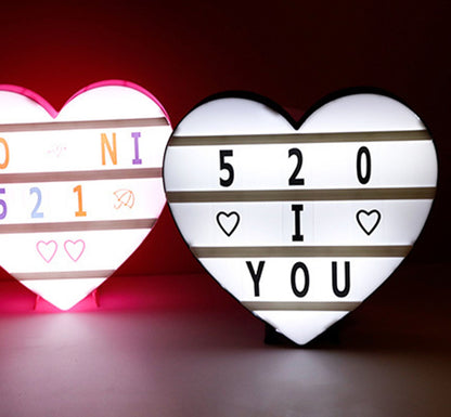 Cinema Light Box Black Heart Shaped LED Light Up Light Box with Coloured Alphabet Stickers V1294-YM0512-3115220128311