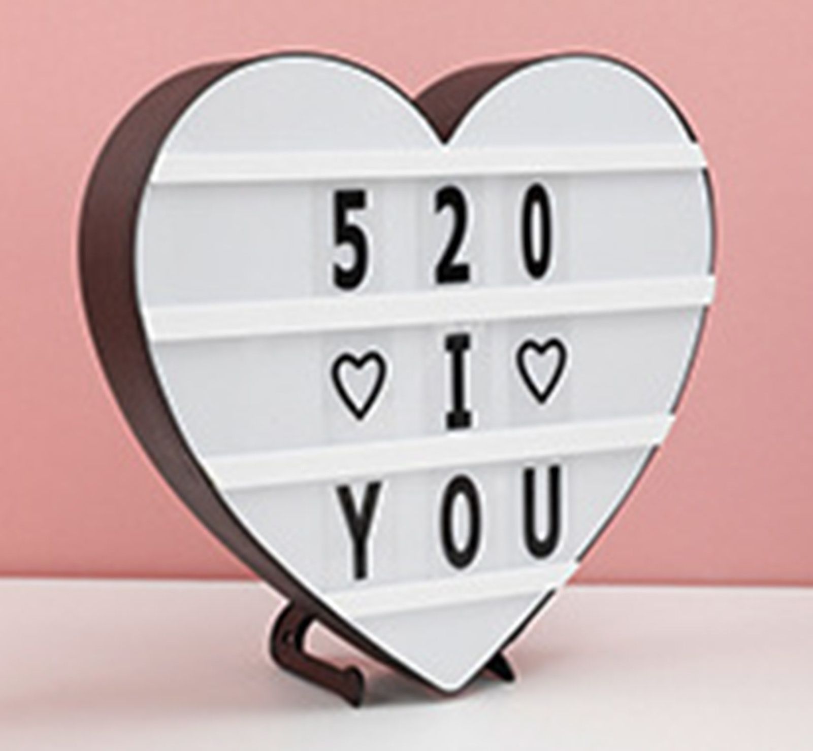 Cinema Light Box Black Heart Shaped LED Light Up Light Box with Coloured Alphabet Stickers V1294-YM0512-3115220128311