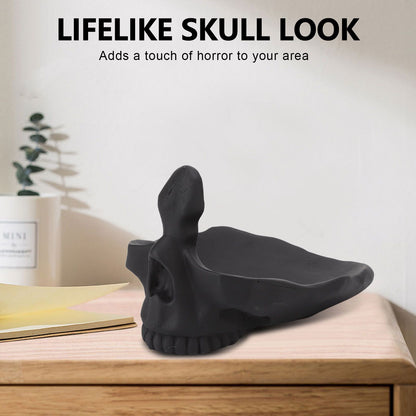 Skull Glasses Stand Lifelike Scratch Resistant Practical Statue Eyeglasses Holder with Storage Tray for Home V1294-YM0512-3115220130311