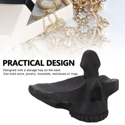Skull Glasses Stand Lifelike Scratch Resistant Practical Statue Eyeglasses Holder with Storage Tray for Home V1294-YM0512-3115220130311