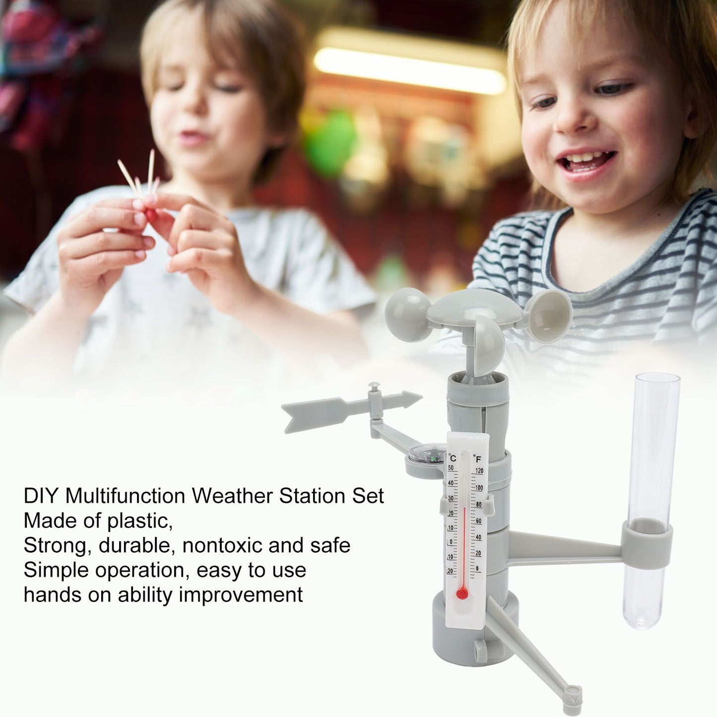 DIY Weather Station Toy Educational Multifunction Weather Station Set Science Education Toys V1294-YM0512-3115220130711
