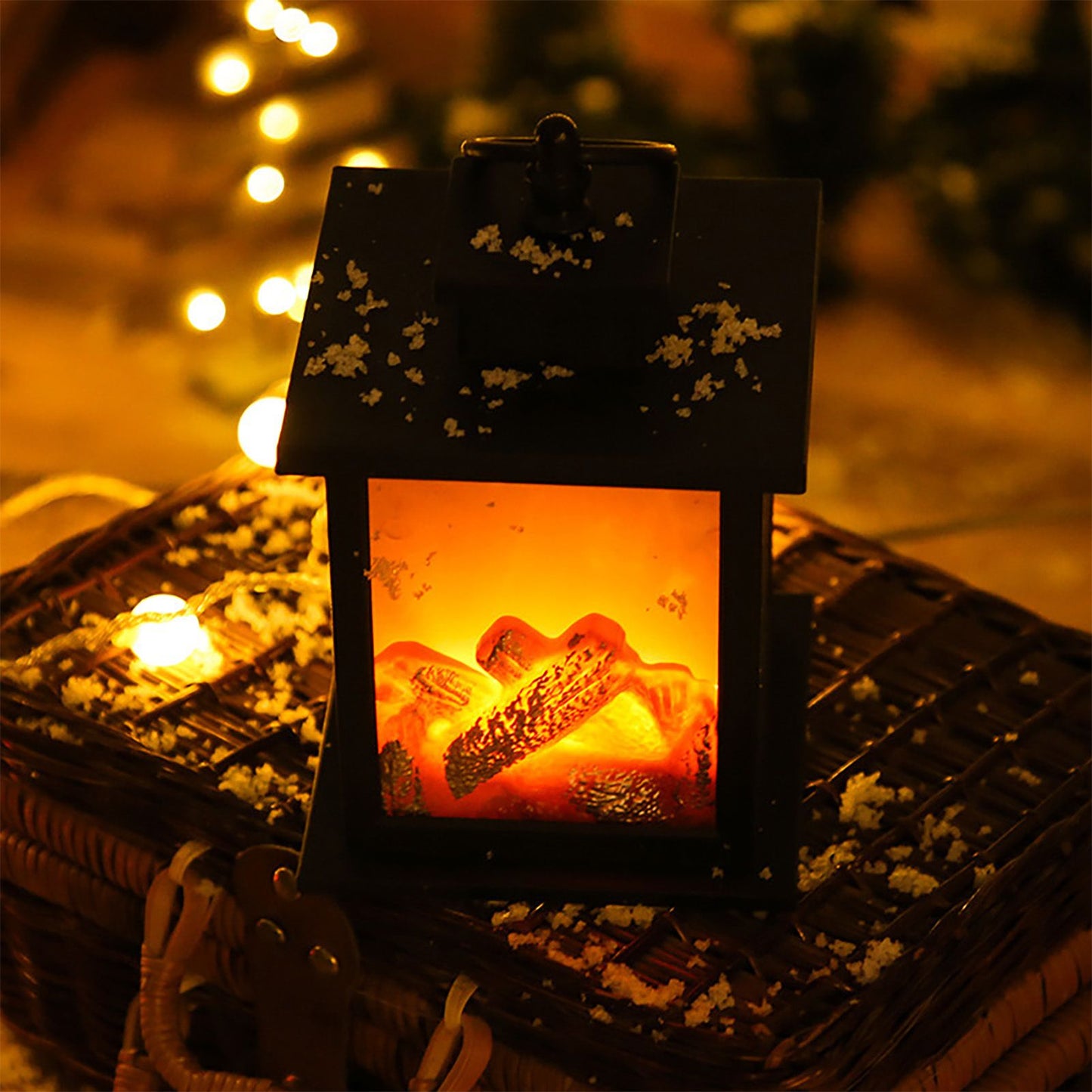 LED Flame Lantern Light Fashionable Retro Lantern Hanging Lamp for Christmas Decoration Square Flame Lamp, M V1294-YM0512-3115220131111