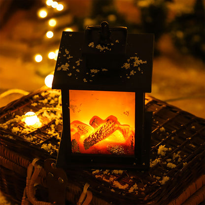 LED Flame Lantern Light Fashionable Retro Lantern Hanging Lamp for Christmas Decoration Square Flame Lamp, M V1294-YM0512-3115220131111