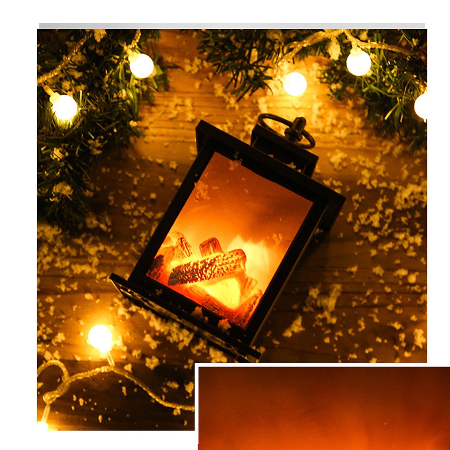 LED Flame Lantern Light Fashionable Retro Lantern Hanging Lamp for Christmas Decoration Square Flame Lamp, M V1294-YM0512-3115220131111