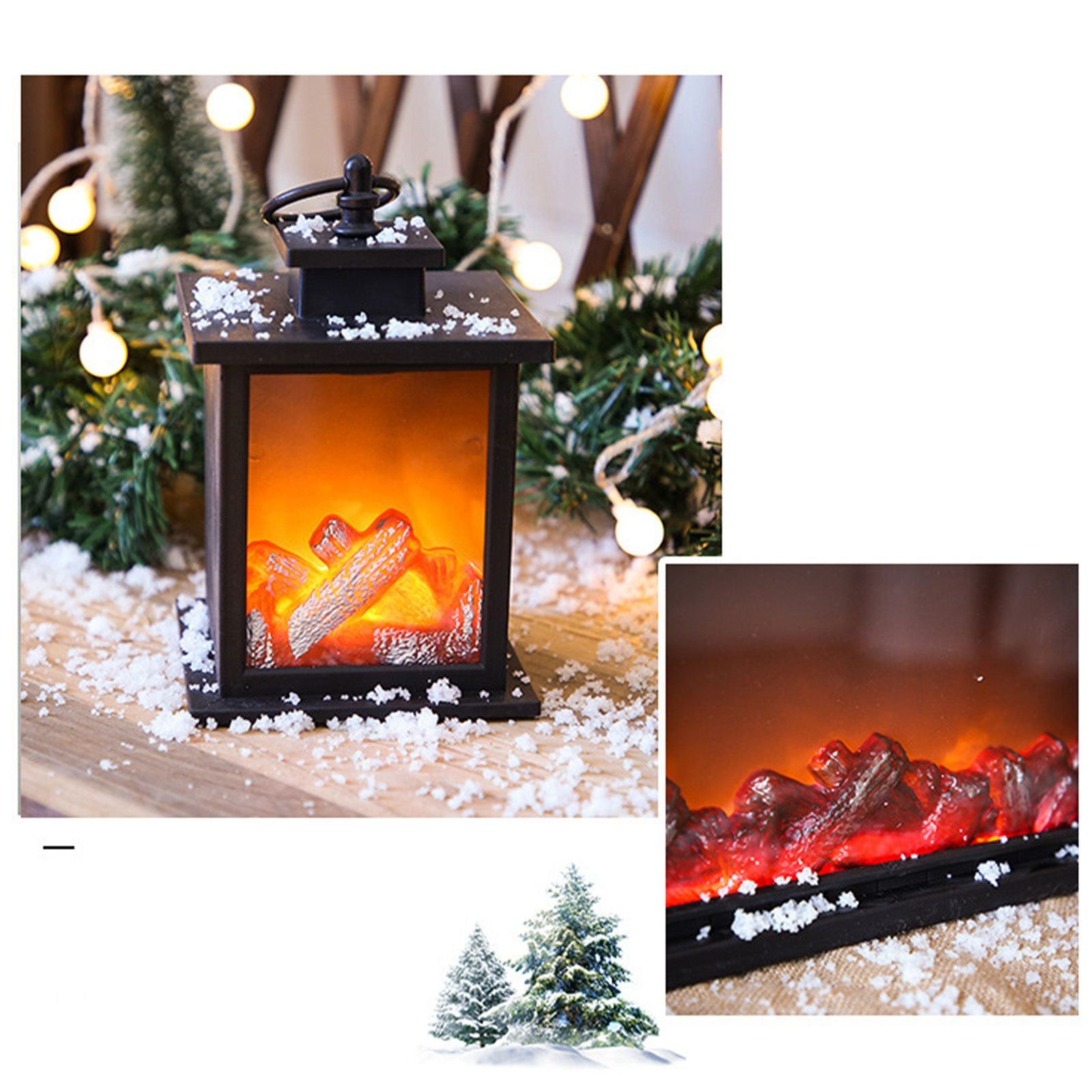 LED Flame Lantern Light Fashionable Retro Lantern Hanging Lamp for Christmas Decoration Square Flame Lamp, M V1294-YM0512-3115220131111